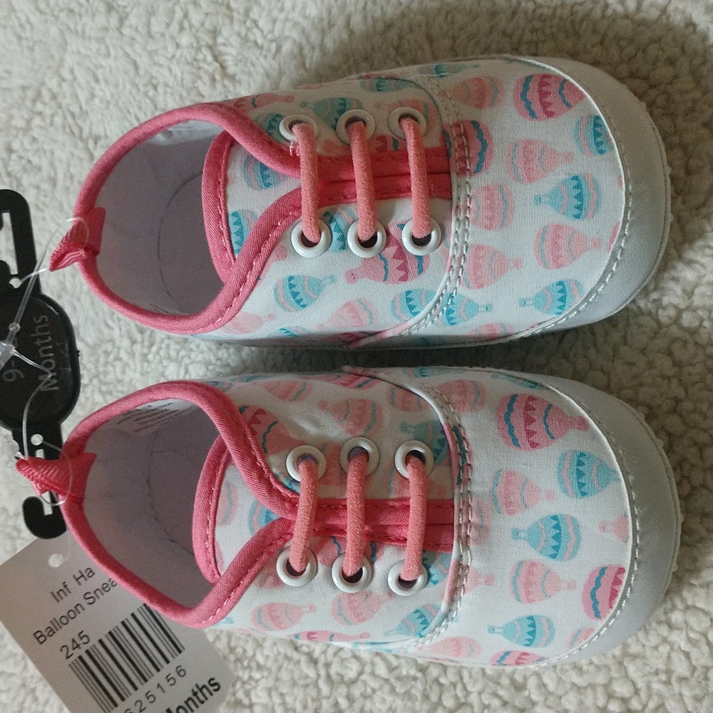 2/$15 NWT Baby Girl Balloon Tennis Shoes Size 9-12 Months